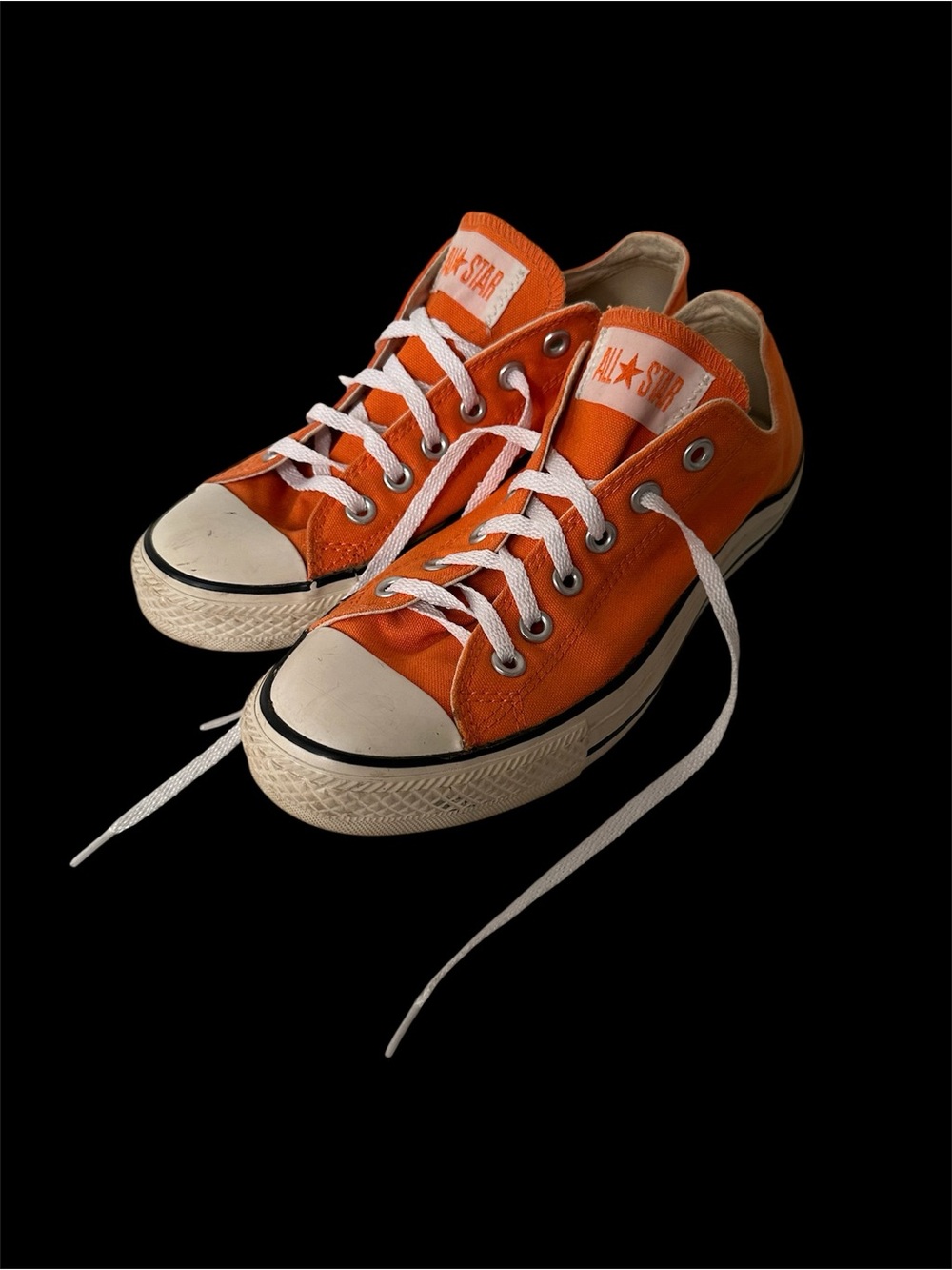 Converse Orange Low Top Sneakers with White Accents